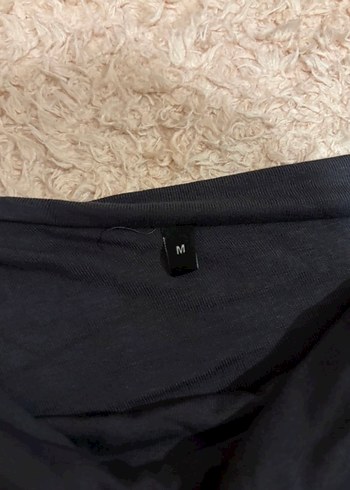 Gri Keten Kadın Kayık Yaka Uzun Kollu Bluz - Görsel 3