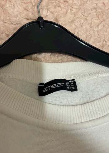 Kadın Beyaz Bisiklet Yaka Sweatshirt - Görsel 3