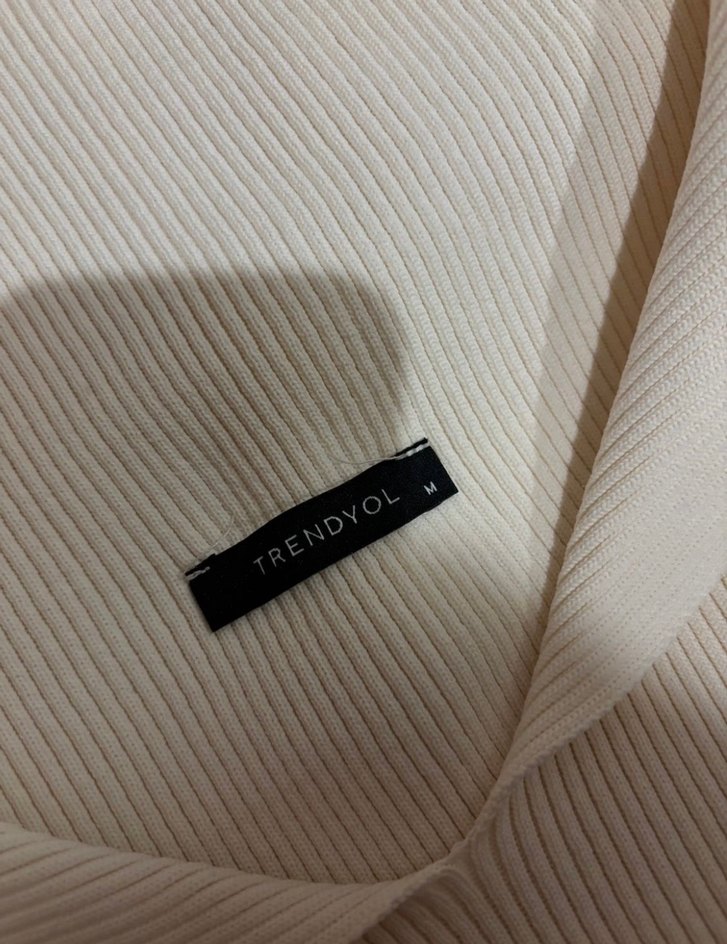 Beyaz Yakalı Uzun Kollu Triko Kadın Kazak - Görsel 3