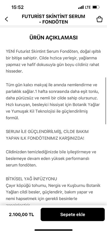 Beden Renk Estee lauder futurist skintint