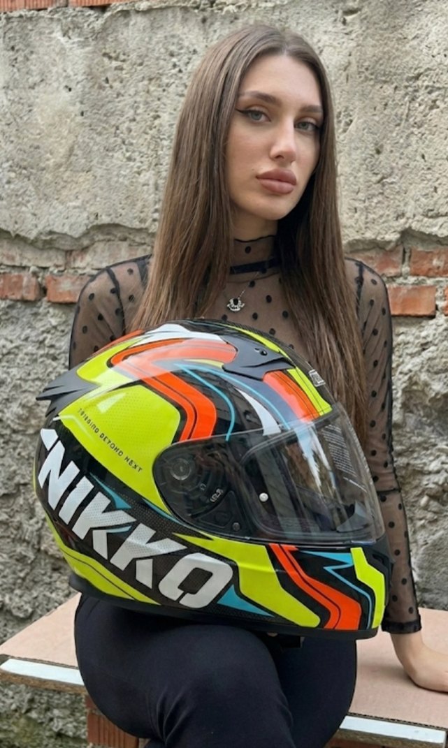 Renkli  Motosiklet Kaskı - Görsel 3