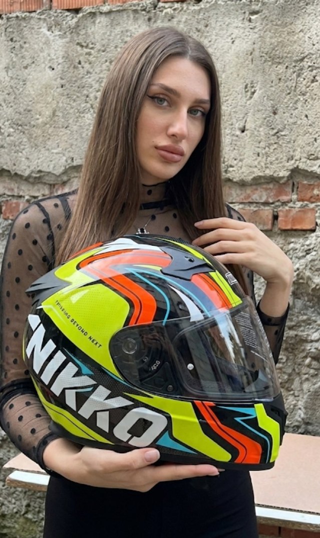 Renkli  Motosiklet Kaskı - Görsel 2