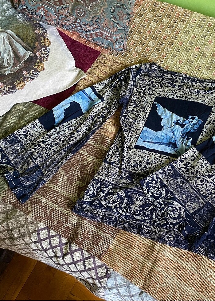 Rönesans tablo vintage tül bluz - Görsel 2