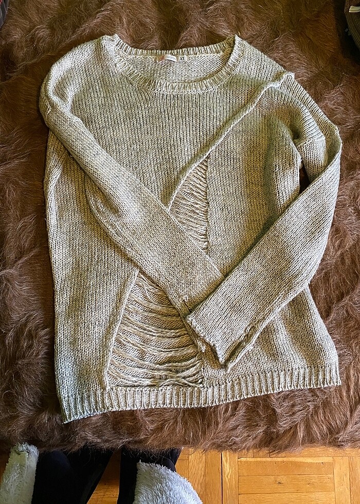 Goth yırtık kazak - Görsel 2