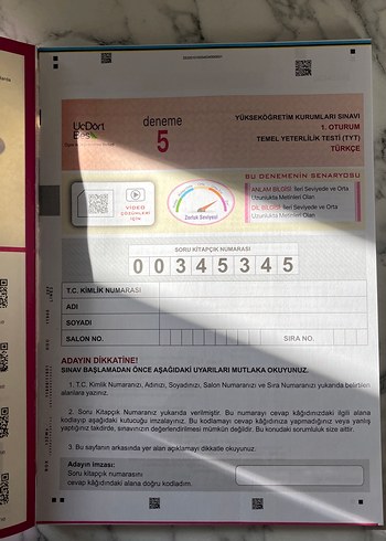  12 Adet TYT Türkçe Deneme Kitabı