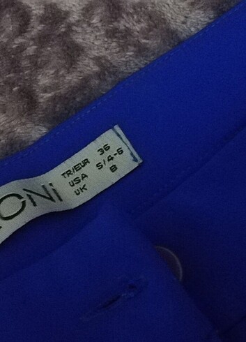 36 Beden mavi Renk Mavi kumaş pantolon 