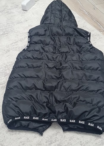 Siyah Kapüşonlu erkek Kolsuz Kışlık yelek - Görsel 2