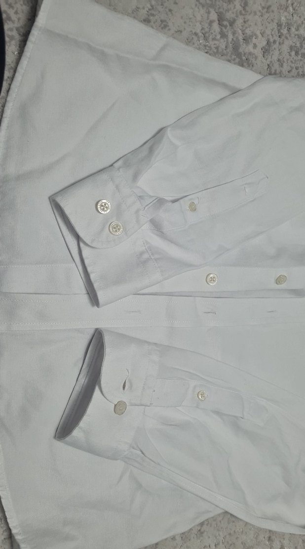 Beyaz Pamuklu Uzun Kollu Erkek Gömlek - Görsel 4