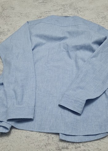 Mavi Regular Fit Keten Erkek Gömlek - Görsel 5