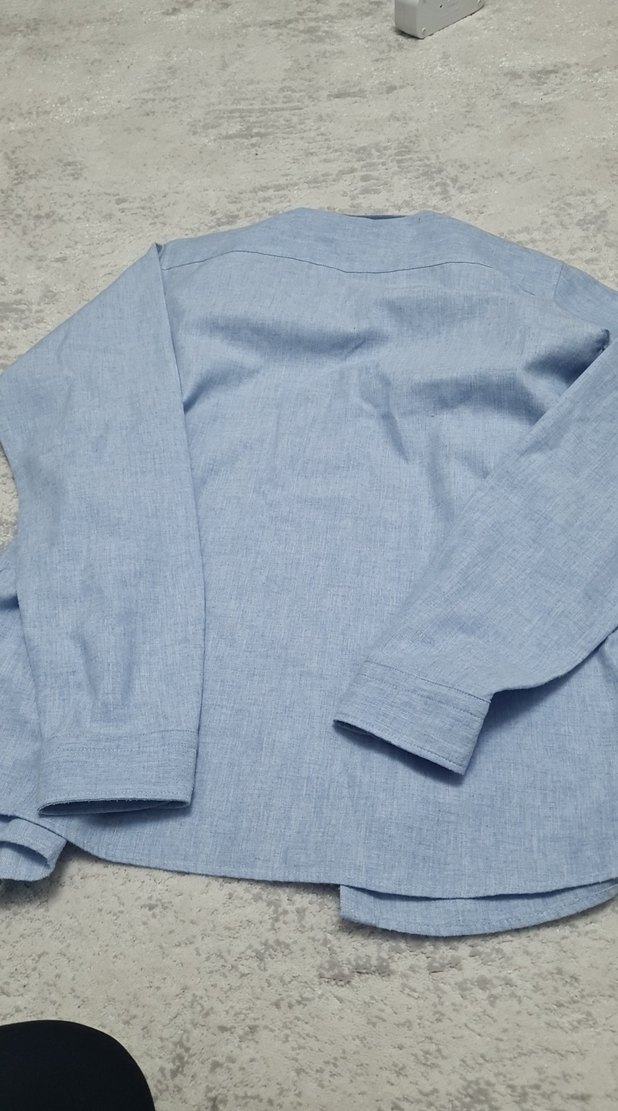 Mavi Regular Fit Keten Erkek Gömlek - Görsel 5