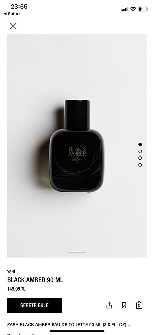 zara black amber parfüm