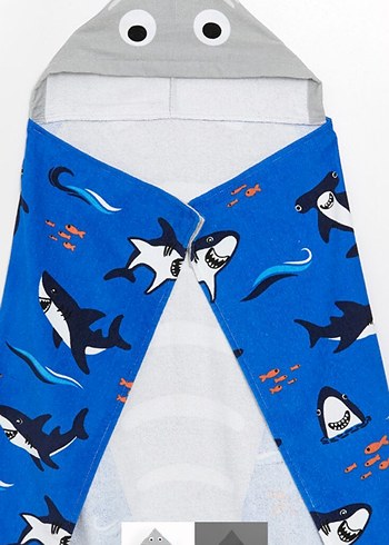 Köpek Balığı Desenli Erkek Çocuk Plaj Havlusu - Görsel 12