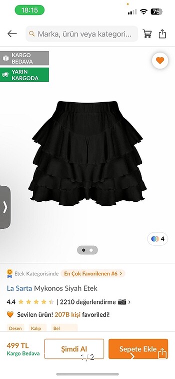 La sarta siyah etek