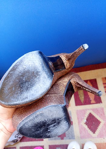 Diğer Diger Vintage Desenli Kahverengi Topuklu