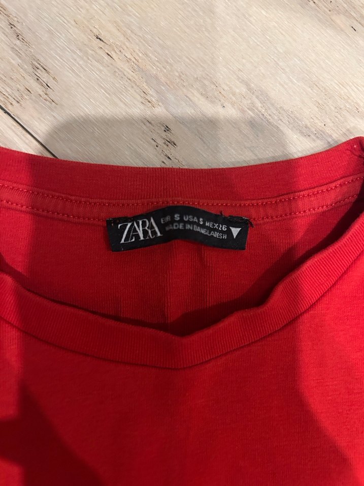 Kırmızı Kadın Uzun Kollu Crop Top - Görsel 4