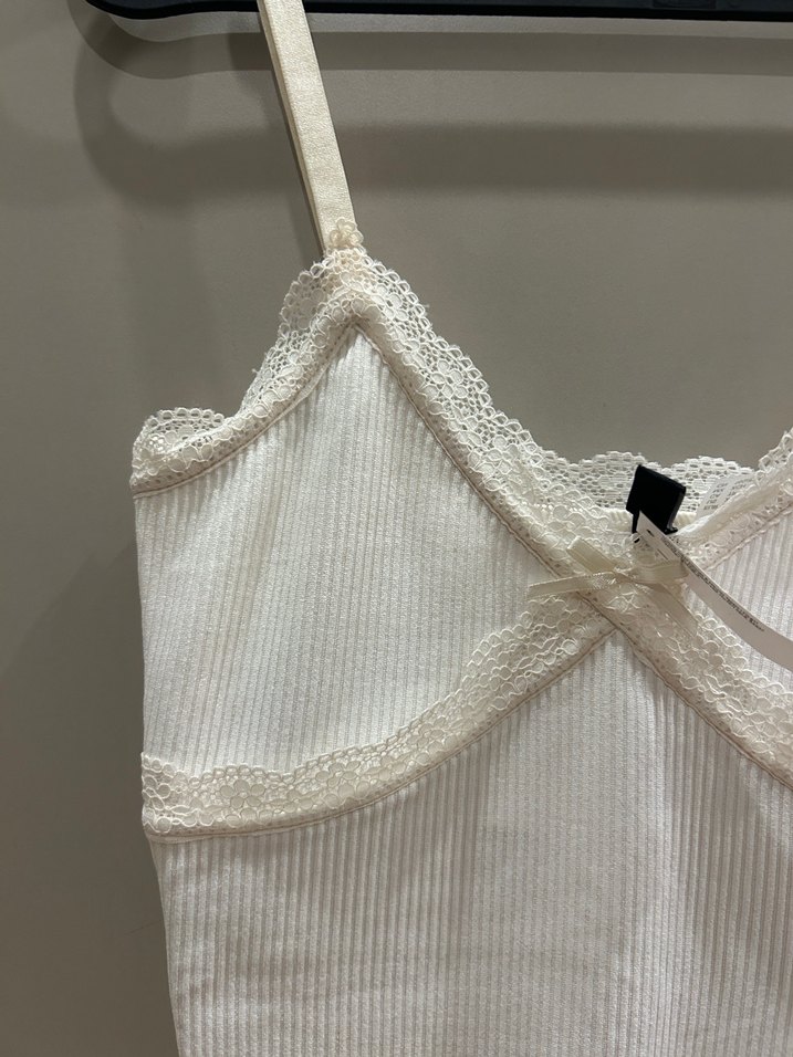 Dantelli Beyaz Mini Elbise - Görsel 2