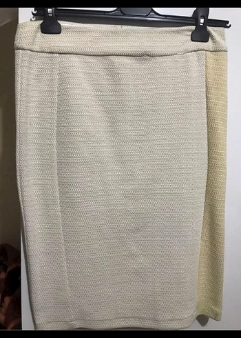 Uzun Kollu Bej Mini Etek ceket - Görsel 3