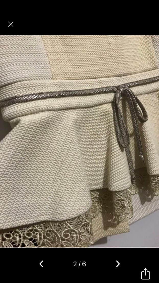 Uzun Kollu Bej Mini Etek ceket - Görsel 4