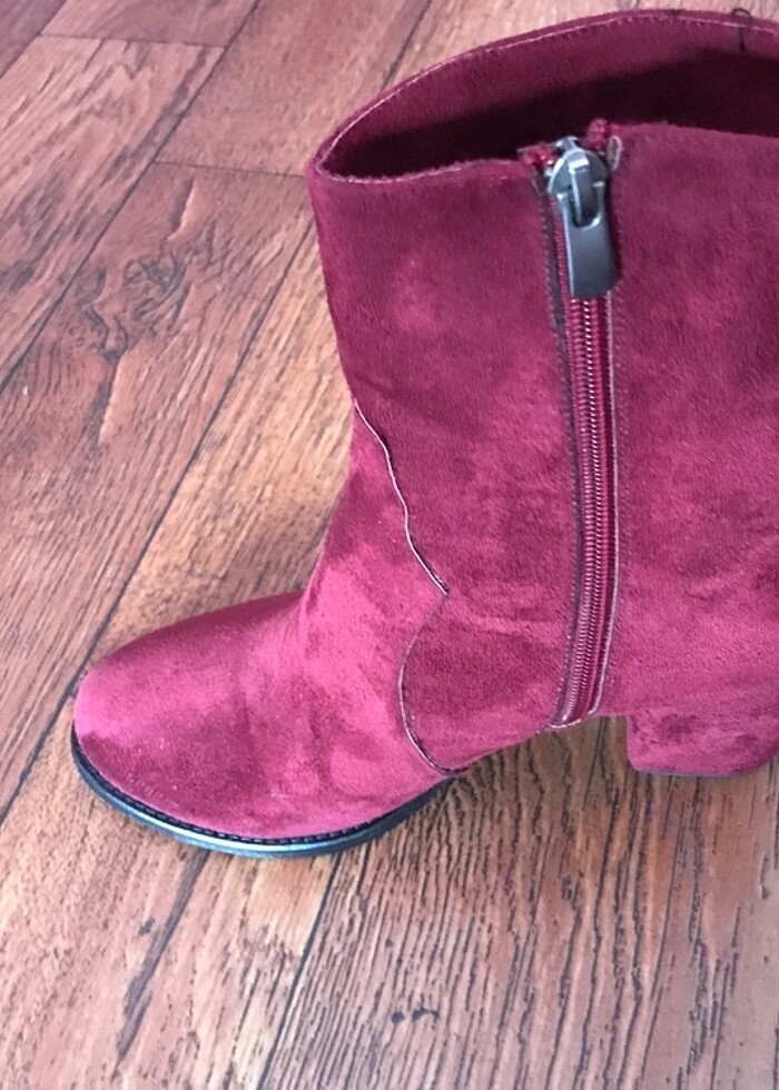 Süet bordo bot - Görsel 2