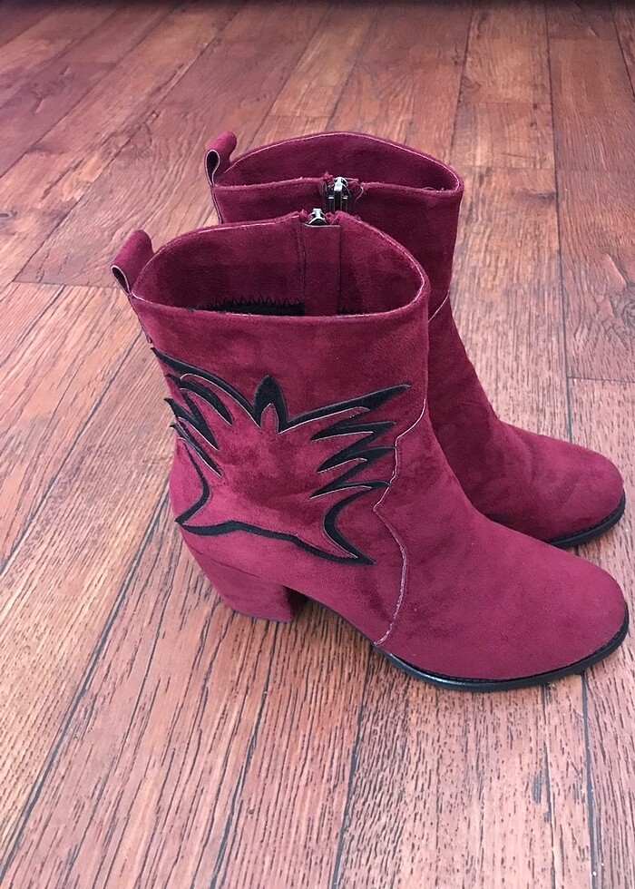 Süet bordo bot - Görsel 3