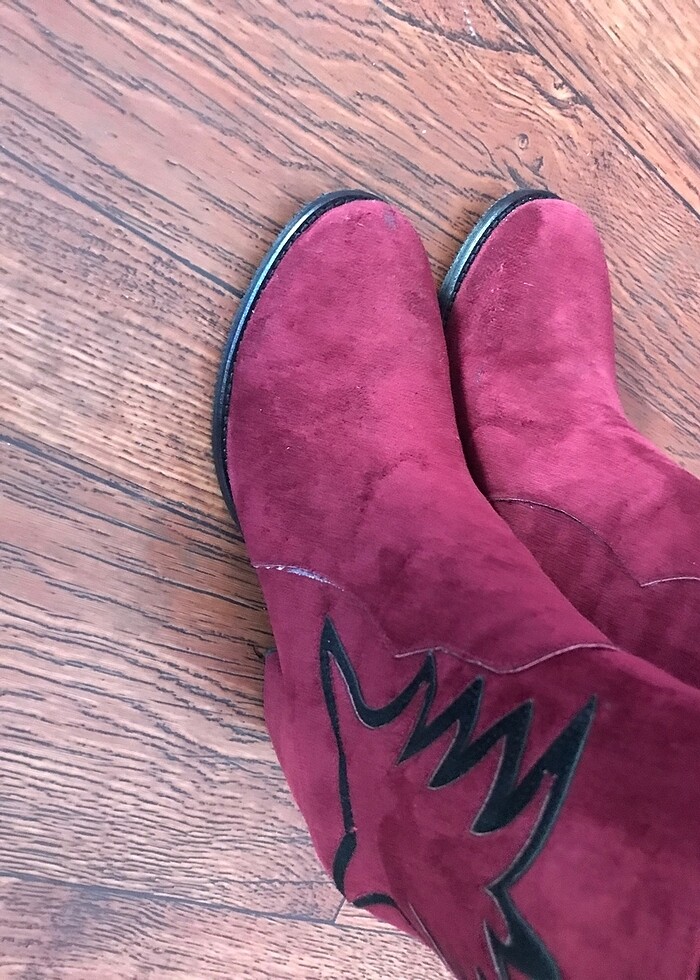 Süet bordo bot - Görsel 5