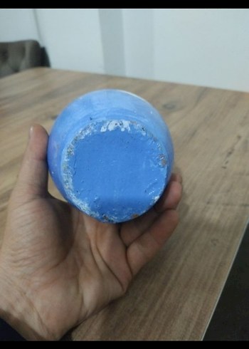 Renkli Desenli Mavi  Vazo - Görsel 6