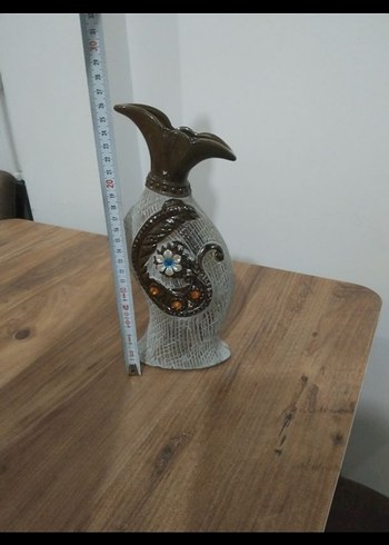 Kahverengi ve Gri Dekoratif Vazo - Görsel 3