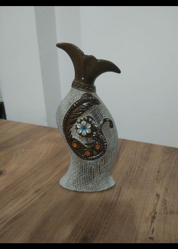 Kahverengi ve Gri Dekoratif Vazo - Görsel 2