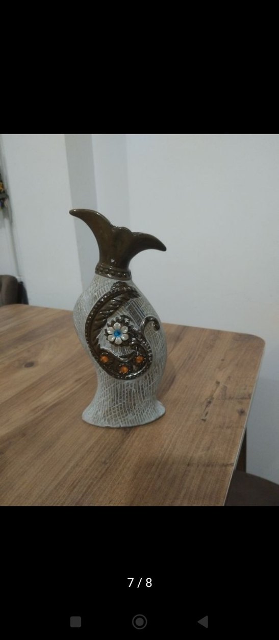 Kahverengi ve Gri Dekoratif Vazo - Görsel 4