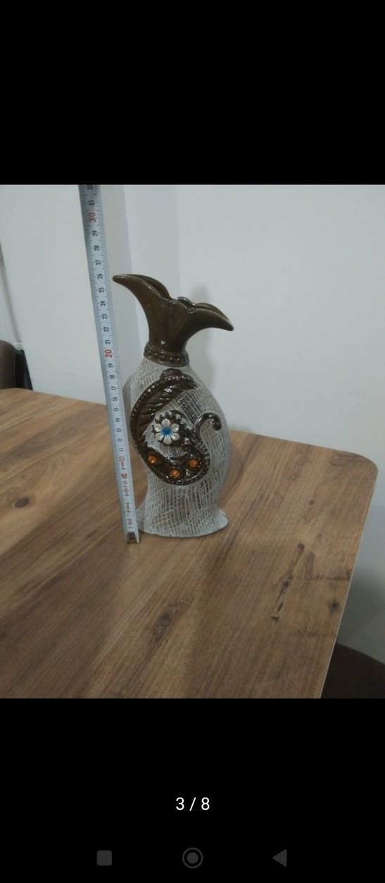 Kahverengi ve Gri Dekoratif Vazo - Görsel 3