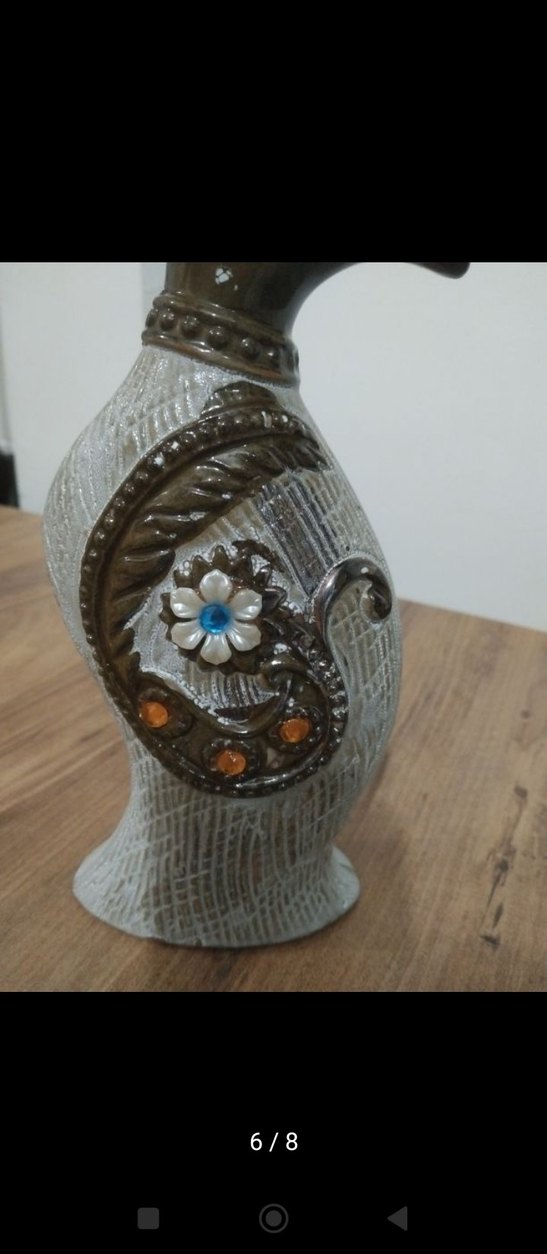 Kahverengi ve Gri Dekoratif Vazo - Görsel 5