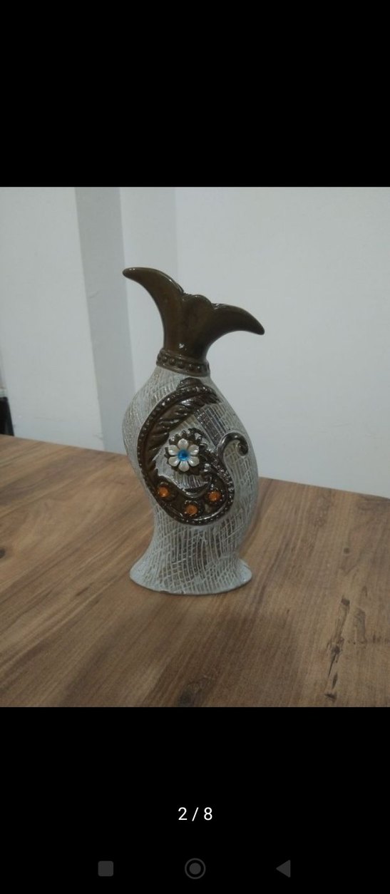 Kahverengi ve Gri Dekoratif Vazo - Görsel 2