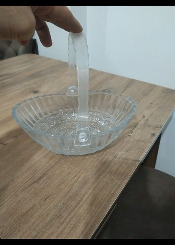 Vintage Desenli Şeffaf Cam Şekerlik - Görsel 4