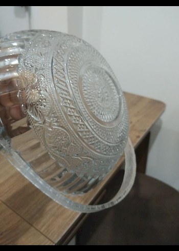 Vintage Desenli Şeffaf Cam Şekerlik - Görsel 2