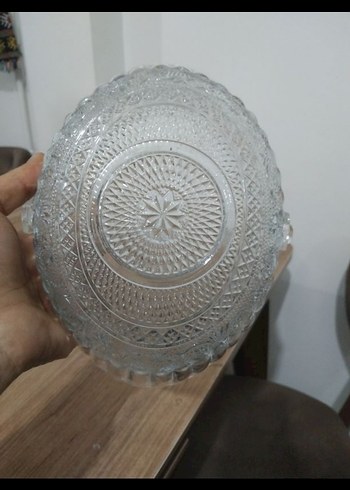 Vintage Desenli Şeffaf Cam Şekerlik - Görsel 3