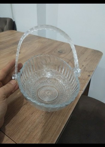 Vintage Desenli Şeffaf Cam Şekerlik - Görsel 5