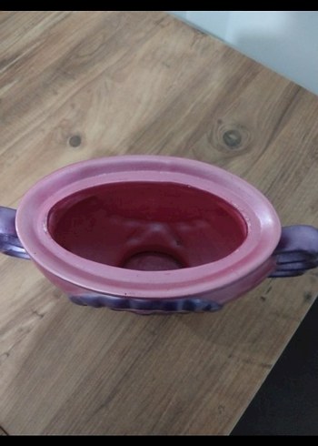 Bordo Koyu Renkli Çiçek Desenli Demlik - Görsel 5