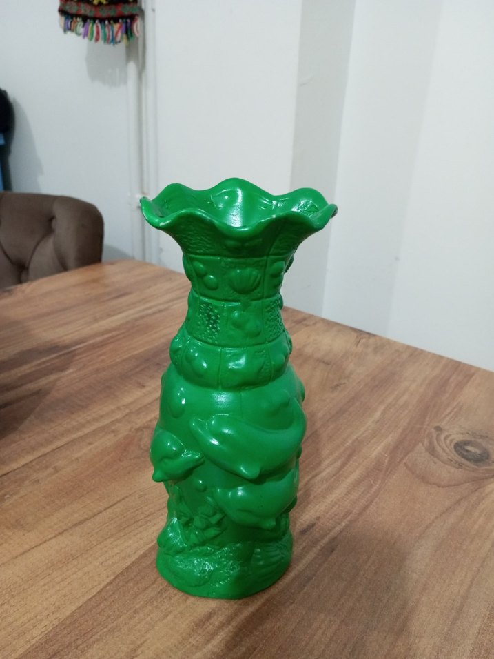 Yeşil Renkli Dekoratif Vazo - Görsel 2