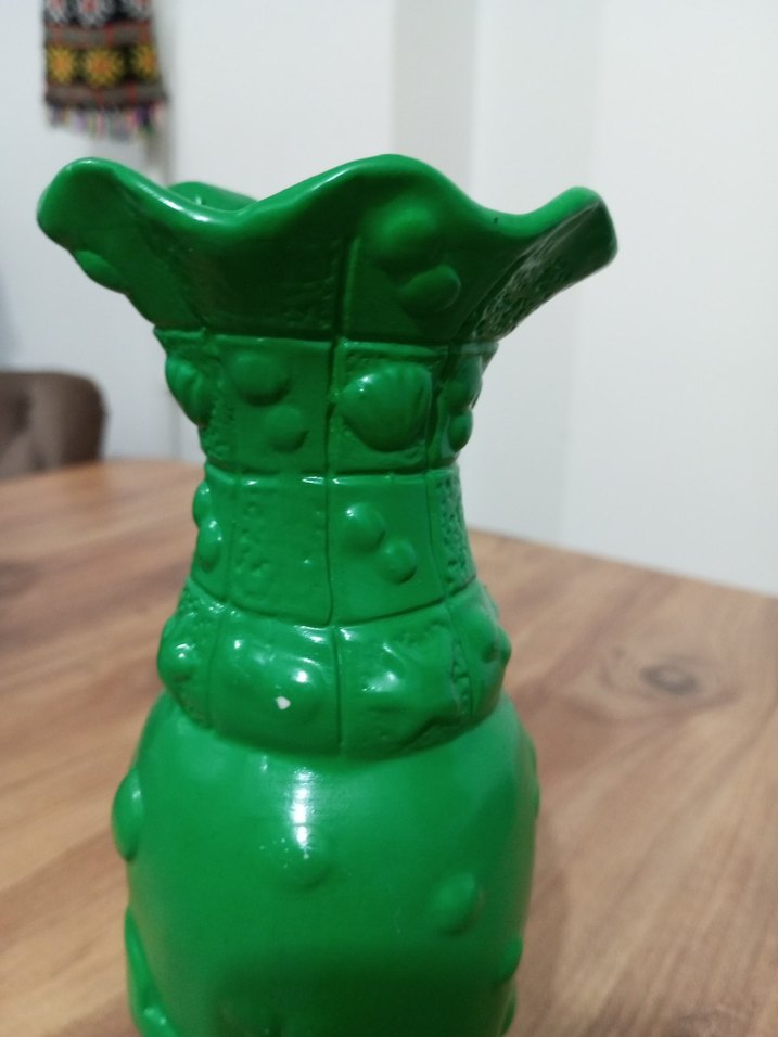 Yeşil Renkli Dekoratif Vazo - Görsel 4