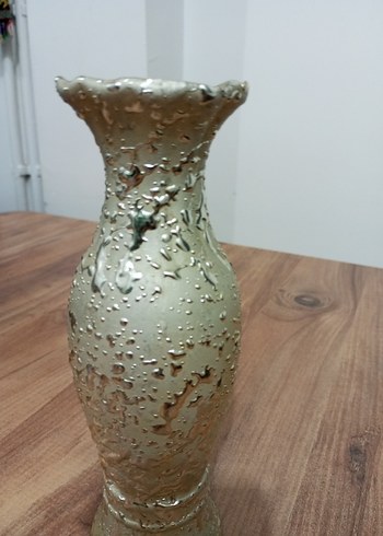 Gri desenli kabartmalı vazo - Görsel 2