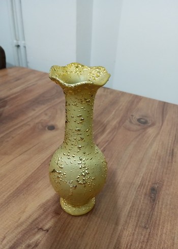 Altın Renkli Dokulu Vazo - Görsel 4