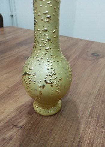 Altın Renkli Dokulu Vazo - Görsel 5