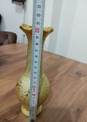 Altın Renkli Dokulu Vazo - Görsel 3