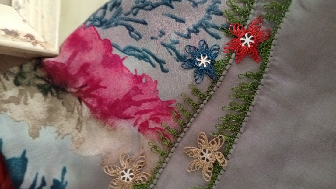 Dantel Detaylı Bej Bohem Kadın Şal - Görsel 3