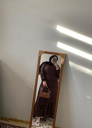 diğer Beden kahverengi Renk Elbise
