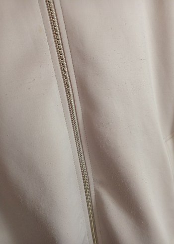 Bej Kapüşonlu Fermuarlı Kadın Ceket - Görsel 3