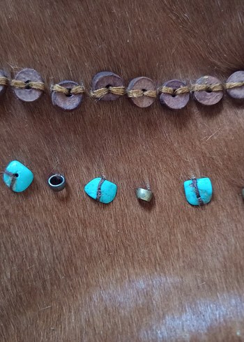 Kahverengi Nakışlı Kürklü Deri Bohem Çanta - Görsel 9