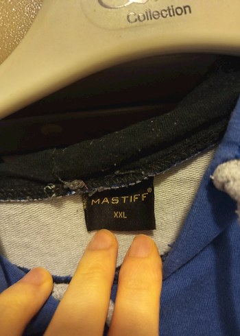 Mavi Gri Kapüşonlu Erkek Sweatshirt - Görsel 4