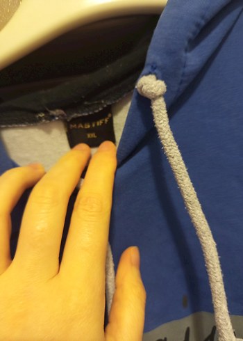 Mavi Gri Kapüşonlu Erkek Sweatshirt - Görsel 3