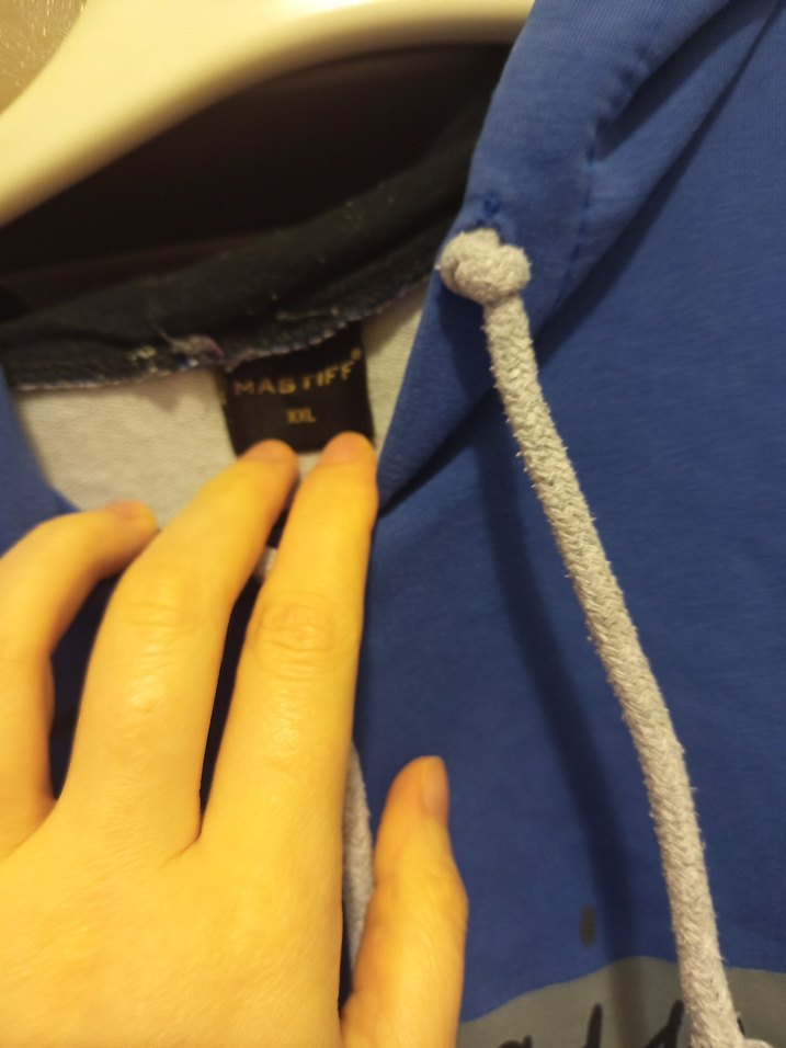 Mavi Gri Kapüşonlu Erkek Sweatshirt - Görsel 3